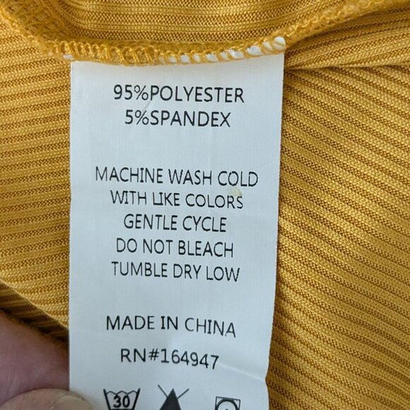 ROWDY CROWD CLOTHING Yellow Gold Long Sleeve Stretchy Rib Knit Aztec Top; Size L - Picture 5 of 5